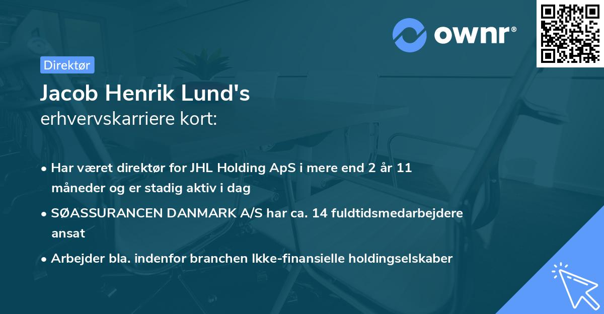 Jacob Henrik Lund's erhvervskarriere kort