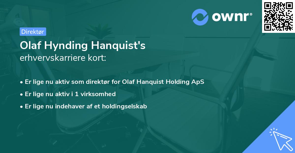 Olaf Hynding Hanquist's erhvervskarriere kort