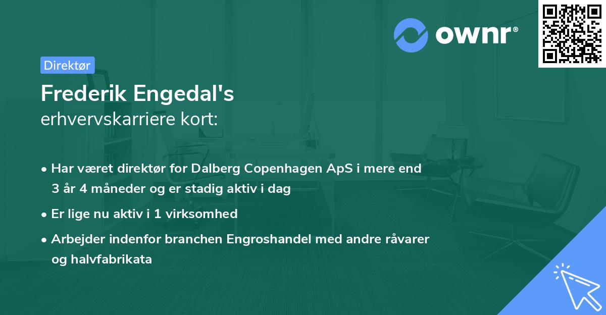 Frederik Engedal's erhvervskarriere kort