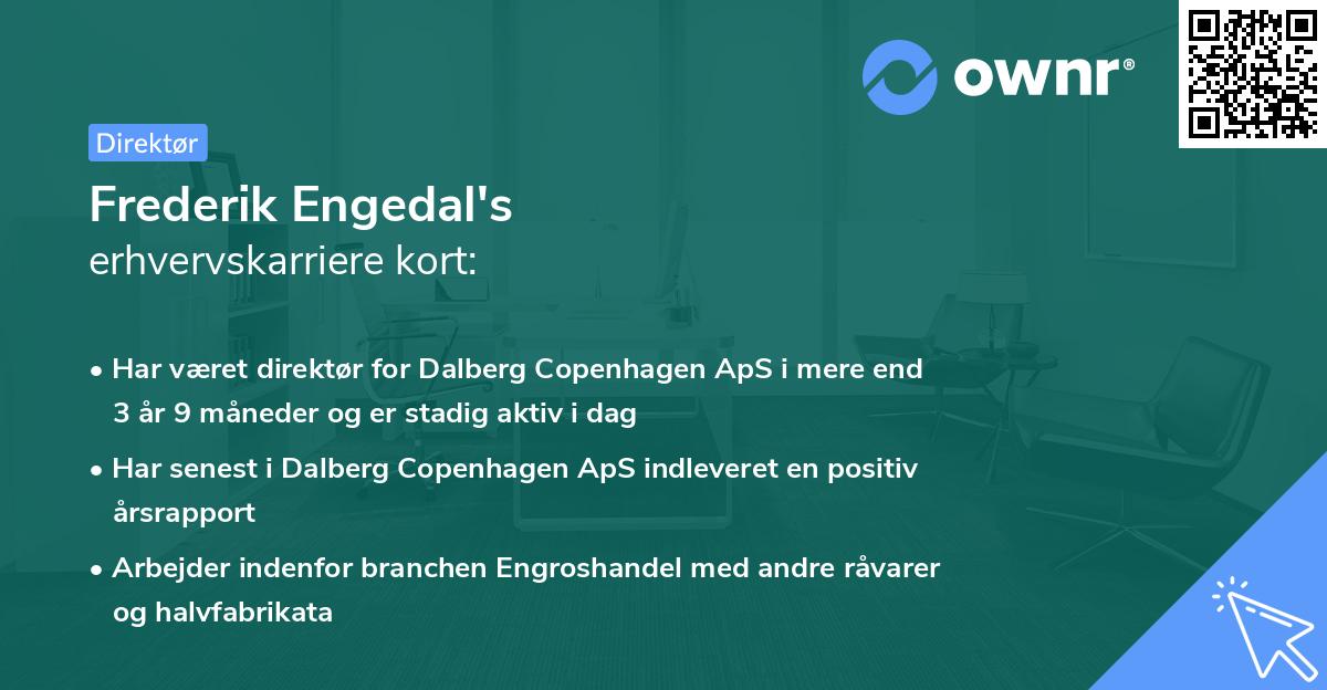Frederik Engedal's erhvervskarriere kort