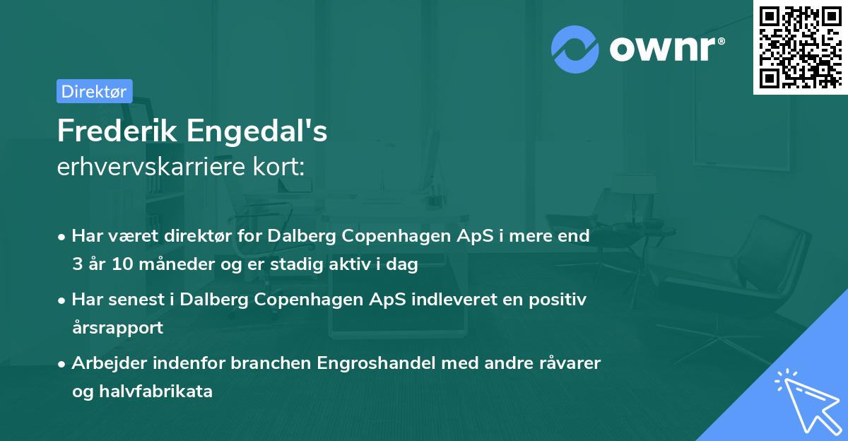 Frederik Engedal's erhvervskarriere kort