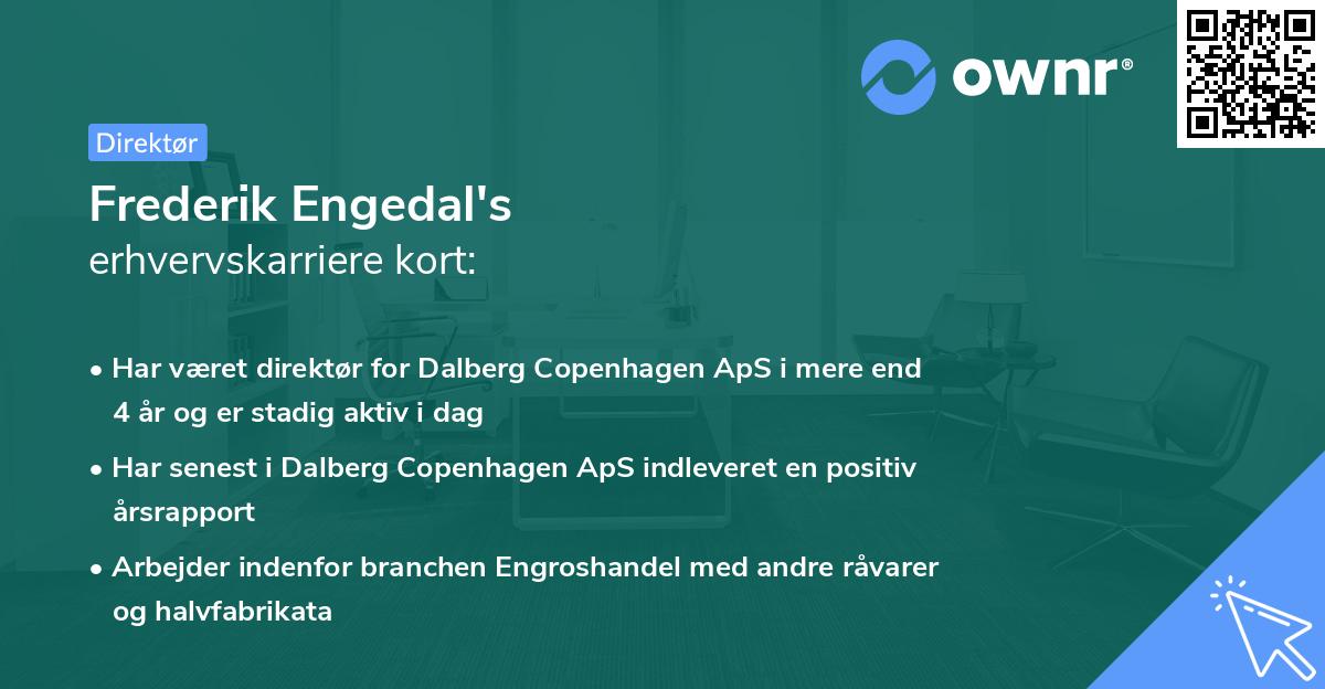 Frederik Engedal's erhvervskarriere kort