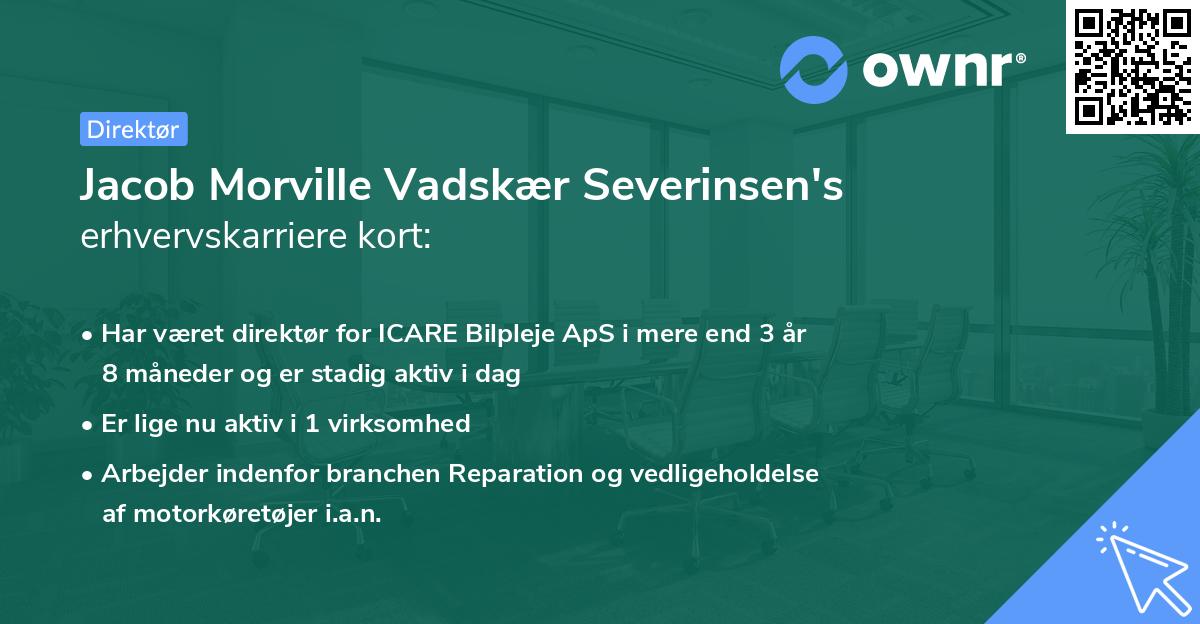 Jacob Morville Vadskær Severinsen's erhvervskarriere kort