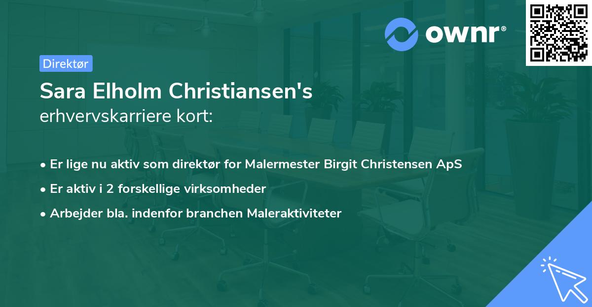 Sara Elholm Christiansen's erhvervskarriere kort
