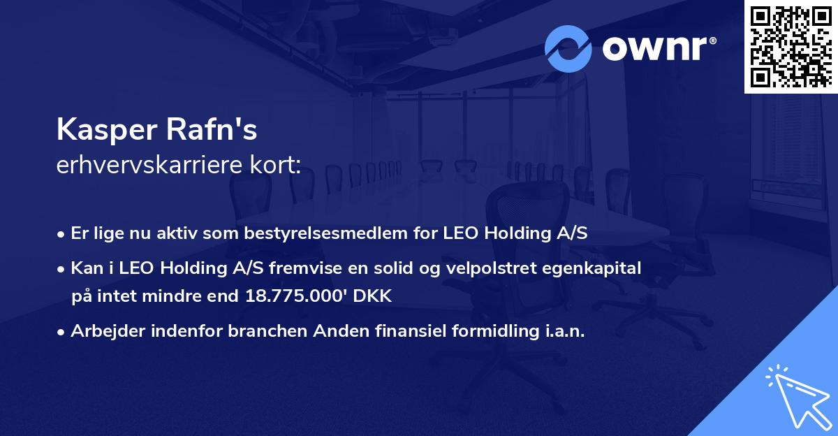 Kasper Rafn's erhvervskarriere kort