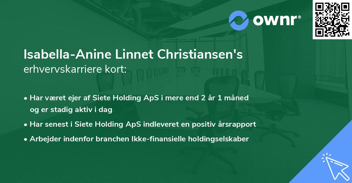Isabella-Anine Linnet Christiansen's erhvervskarriere kort