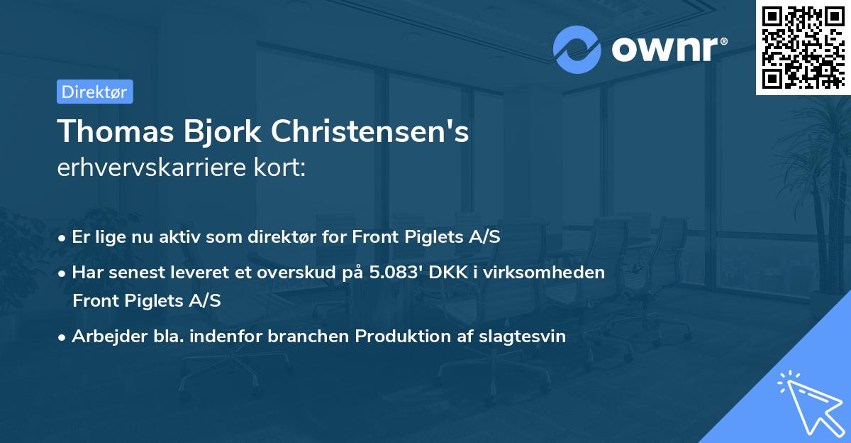 Thomas Bjork Christensen's erhvervskarriere kort