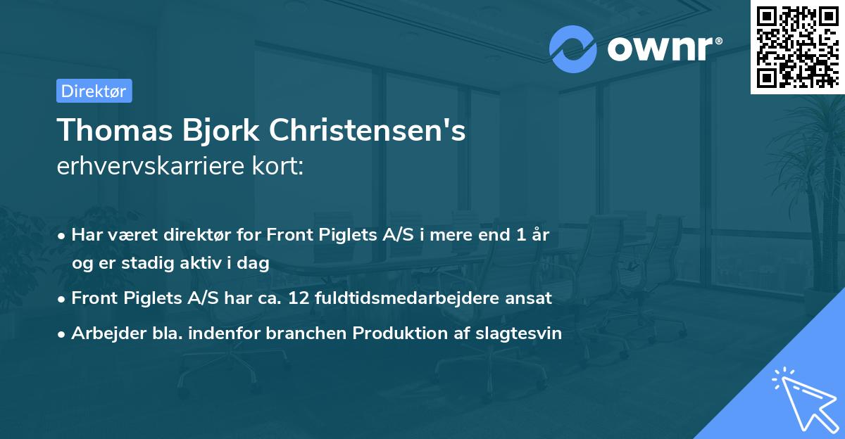 Thomas Bjork Christensen's erhvervskarriere kort