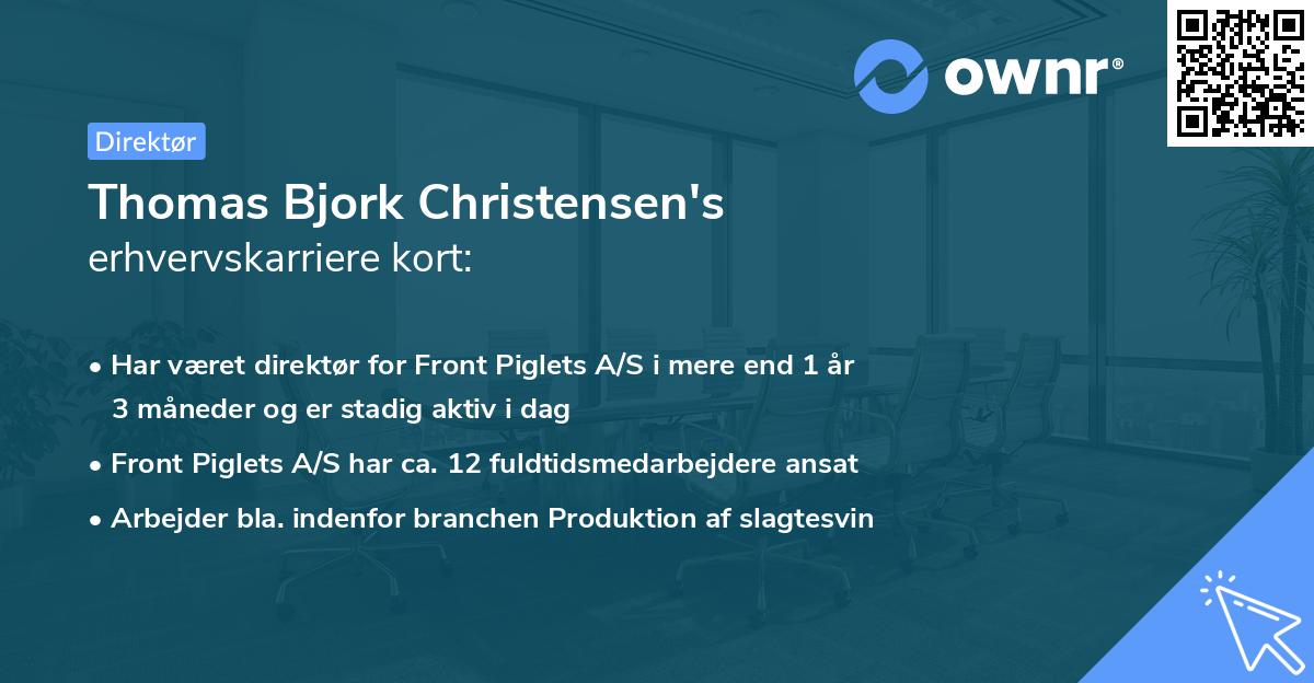 Thomas Bjork Christensen's erhvervskarriere kort