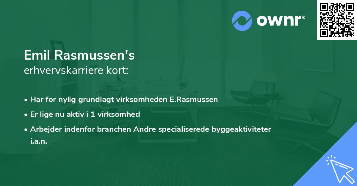 Emil Rasmussen's erhvervskarriere kort