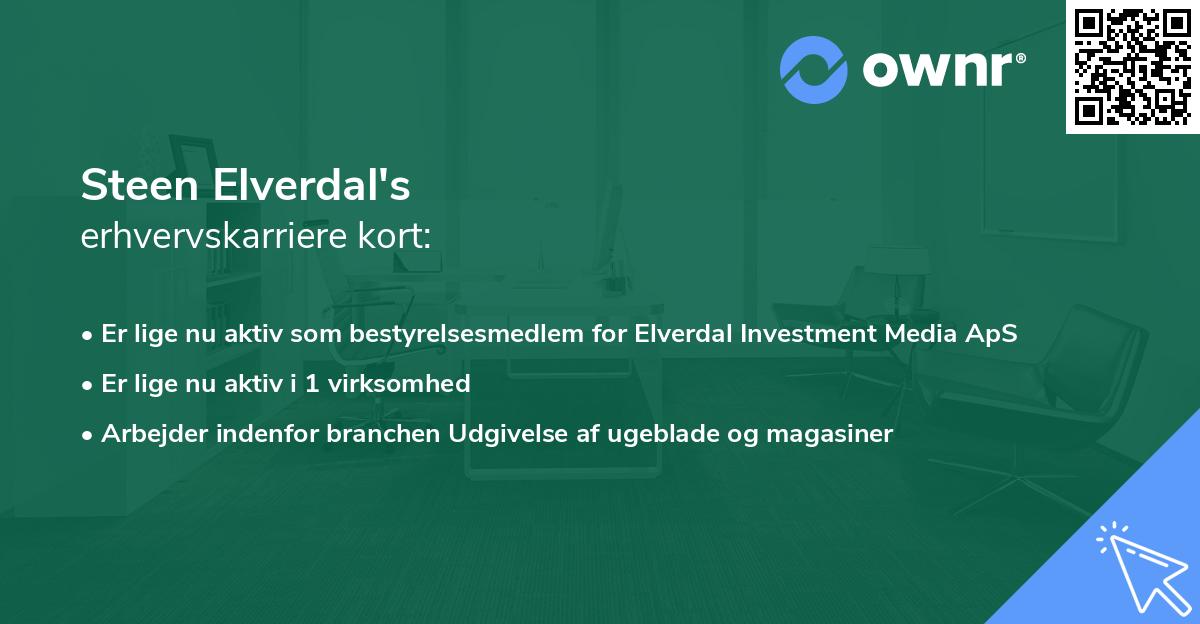 Steen Elverdal's erhvervskarriere kort