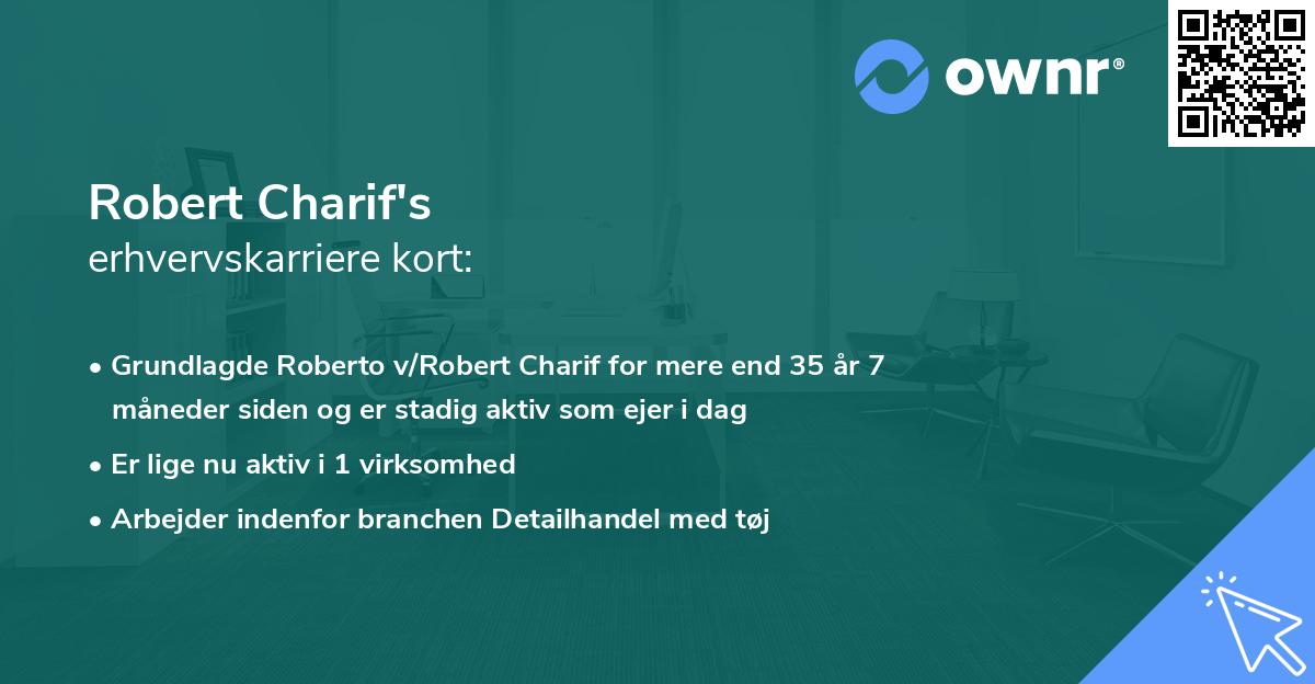 Robert Charif's erhvervskarriere kort