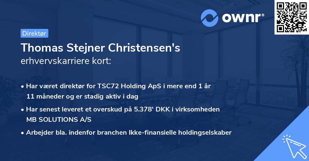 Thomas Stejner Christensen's erhvervskarriere kort
