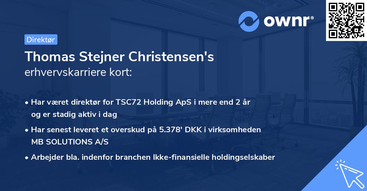 Thomas Stejner Christensen's erhvervskarriere kort
