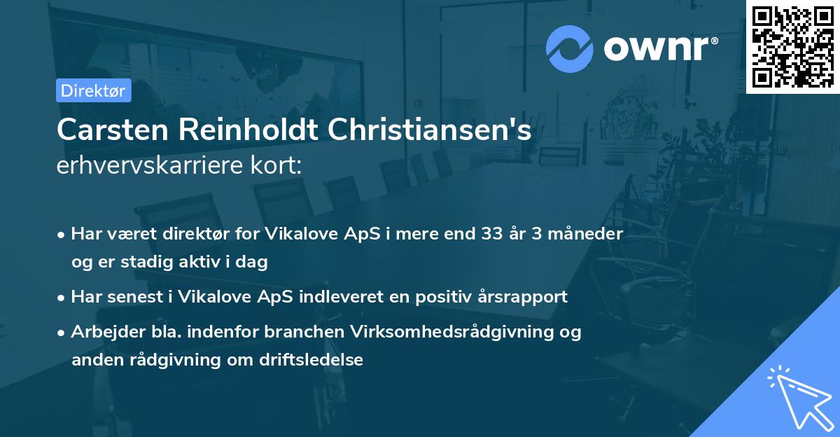 Carsten Reinholdt Christiansen's erhvervskarriere kort