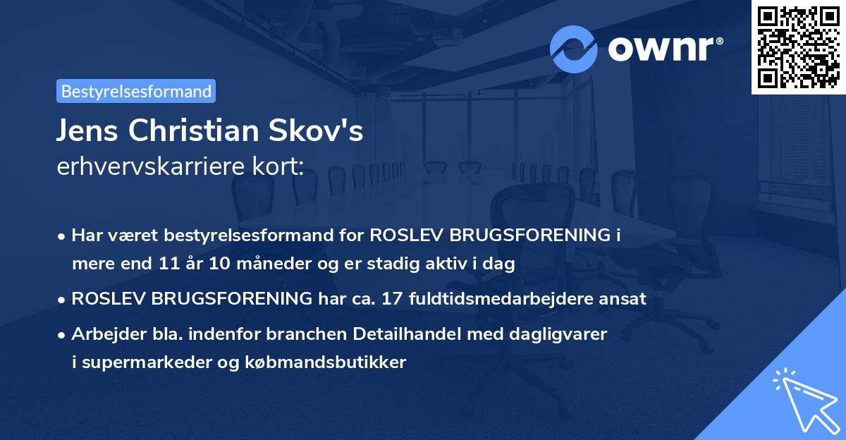 Jens Christian Skov's erhvervskarriere kort