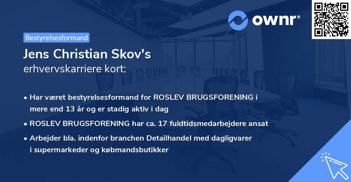 Jens Christian Skov's erhvervskarriere kort