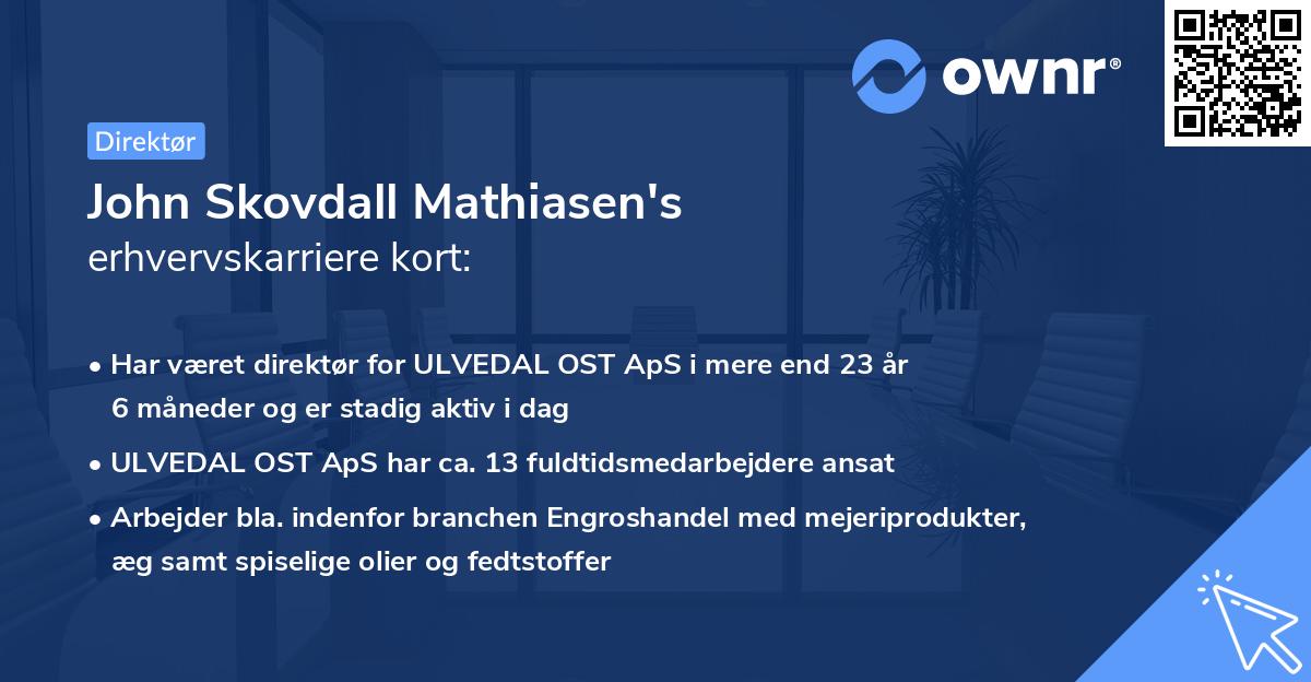 John Skovdall Mathiasen's erhvervskarriere kort
