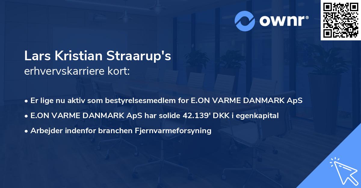 Lars Kristian Straarup's erhvervskarriere kort