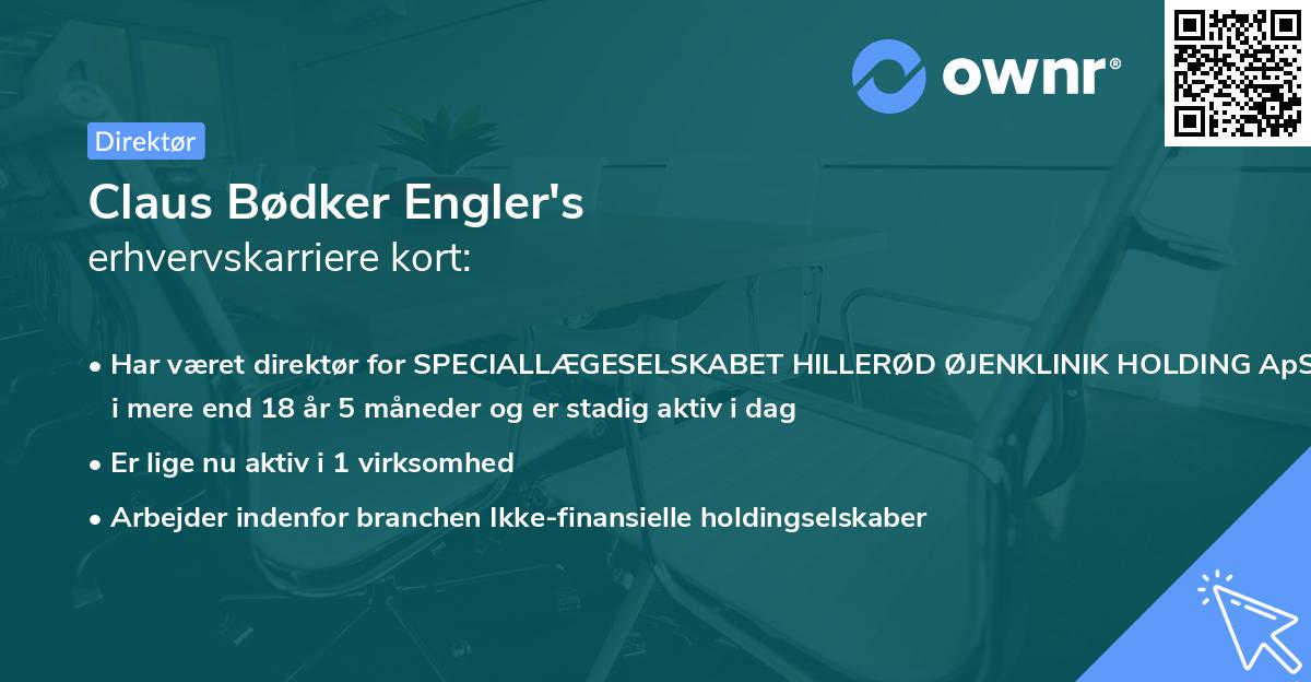 Claus Bødker Engler's erhvervskarriere kort
