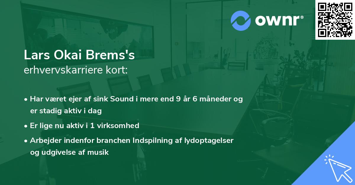 Lars Okai Brems's erhvervskarriere kort