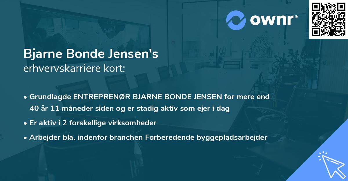 Bjarne Bonde Jensen's erhvervskarriere kort