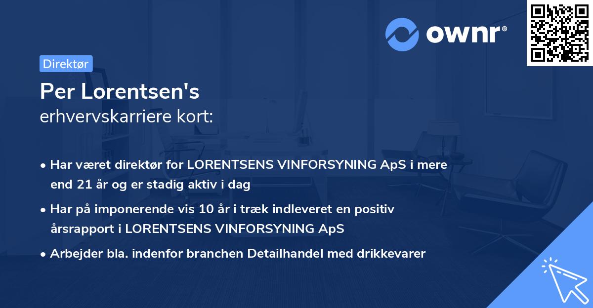 Per Lorentsen's erhvervskarriere kort