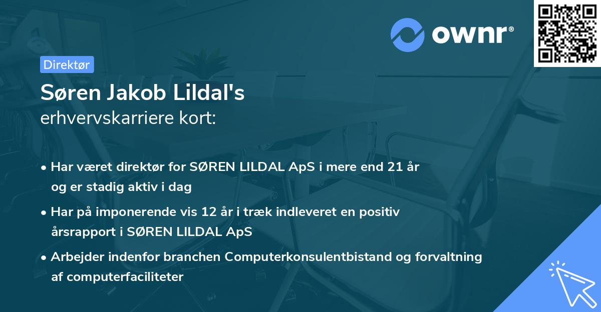 Søren Jakob Lildal's erhvervskarriere kort