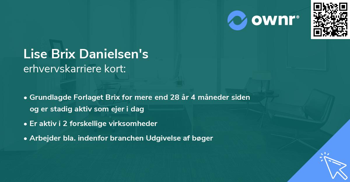 Lise Brix Danielsen's erhvervskarriere kort