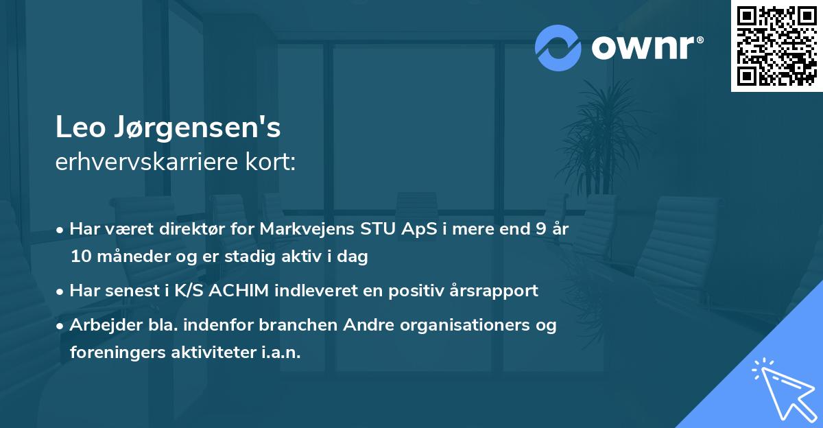 Leo Jørgensen's erhvervskarriere kort