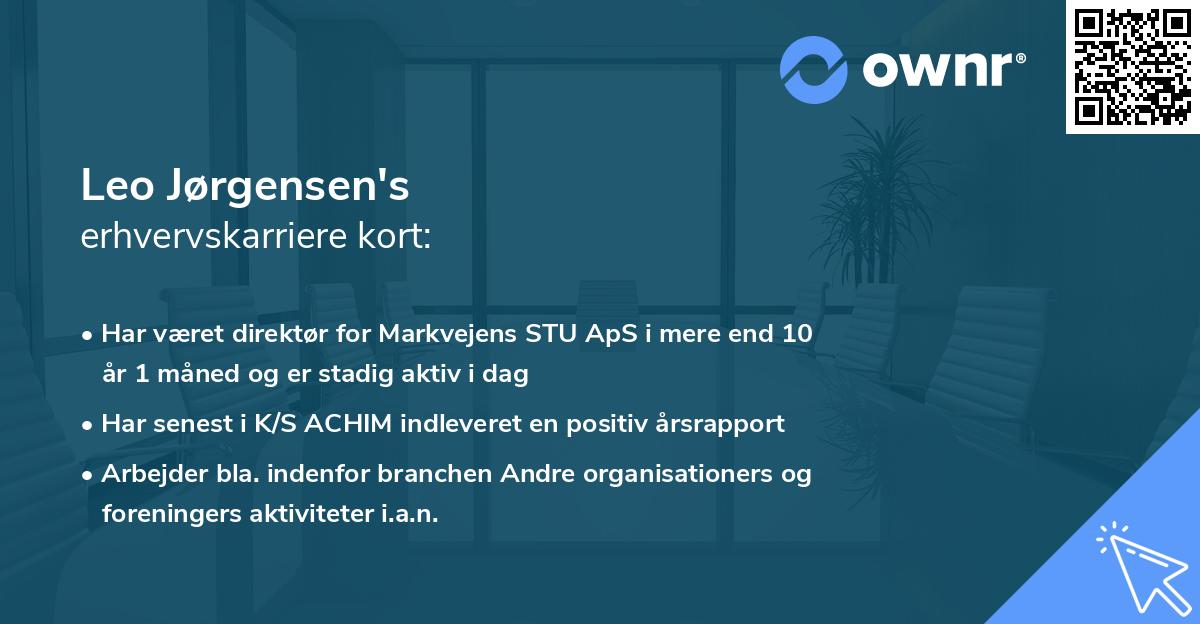 Leo Jørgensen's erhvervskarriere kort