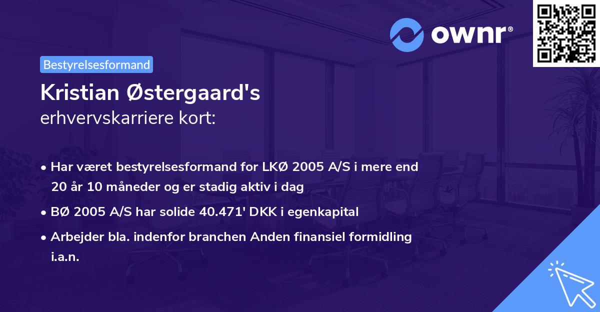 Kristian Østergaard's erhvervskarriere kort