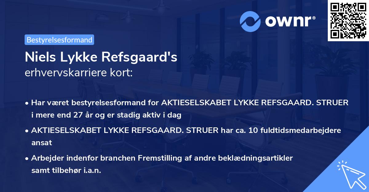 Niels Lykke Refsgaard's erhvervskarriere kort