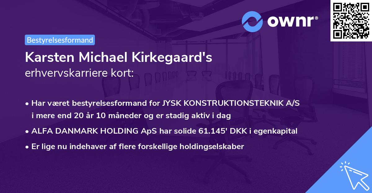 Karsten Michael Kirkegaard's erhvervskarriere kort