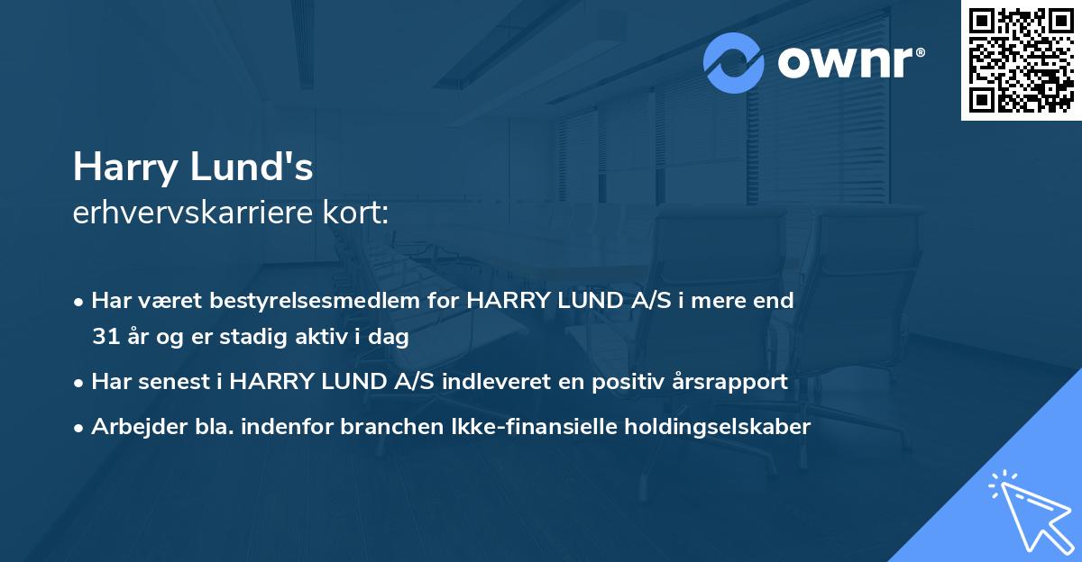 Harry Lund's erhvervskarriere kort