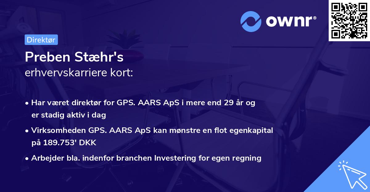 Preben Stæhr's erhvervskarriere kort
