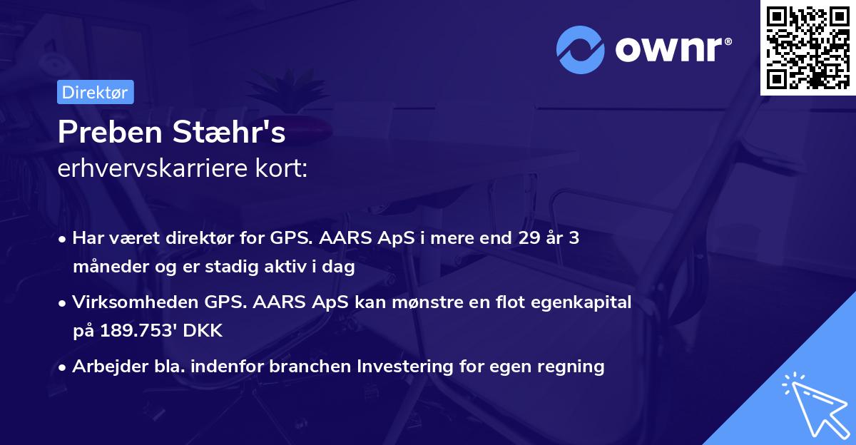 Preben Stæhr's erhvervskarriere kort