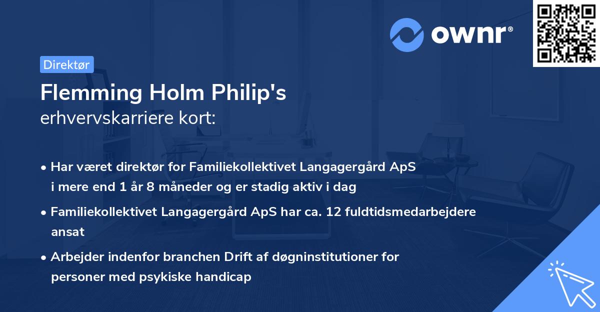 Flemming Holm Philip's erhvervskarriere kort