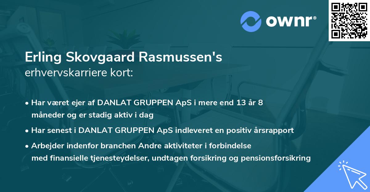 Erling Skovgaard Rasmussen's erhvervskarriere kort