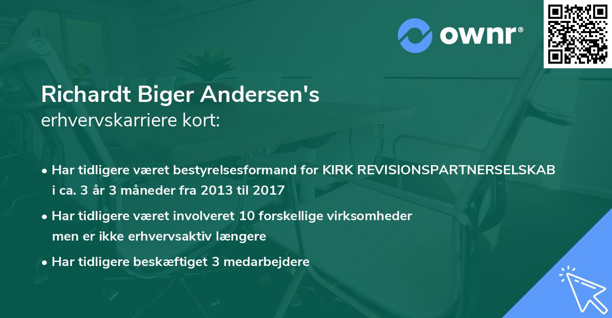 Richardt Biger Andersen's erhvervskarriere kort
