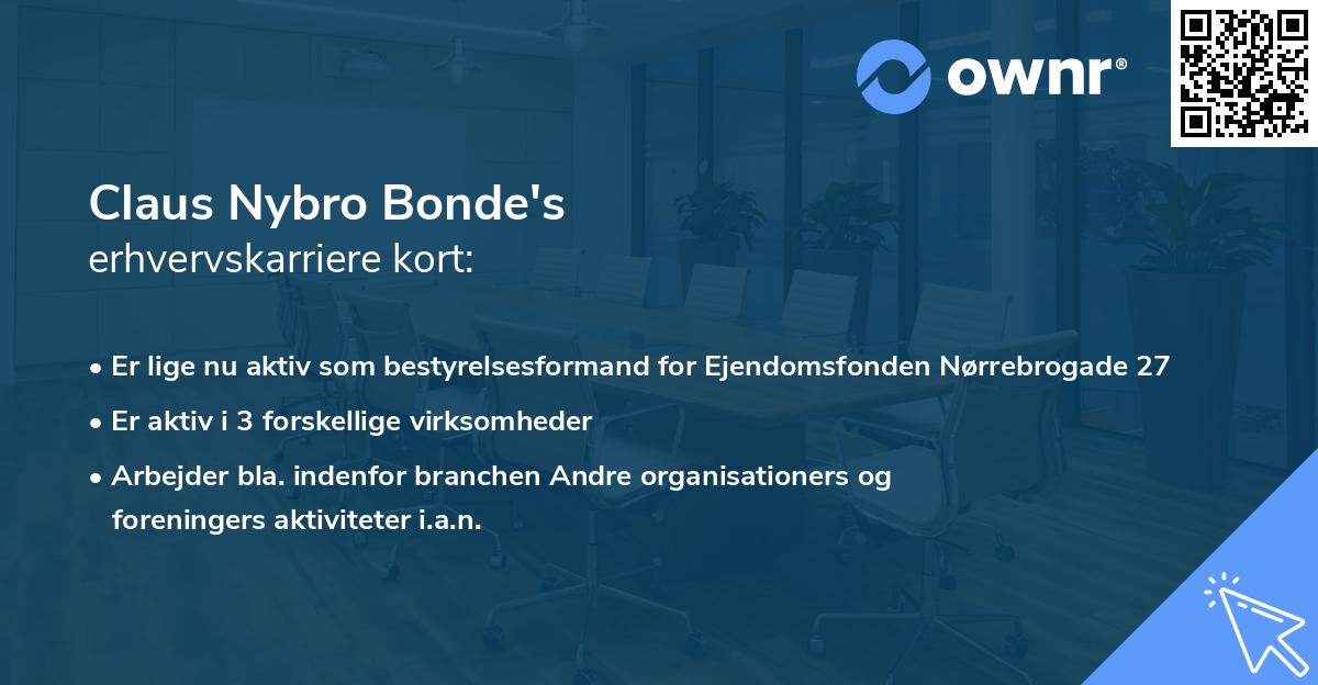 Claus Nybro Bonde's erhvervskarriere kort