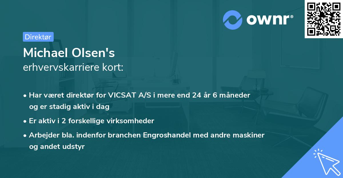 Michael Olsen's erhvervskarriere kort