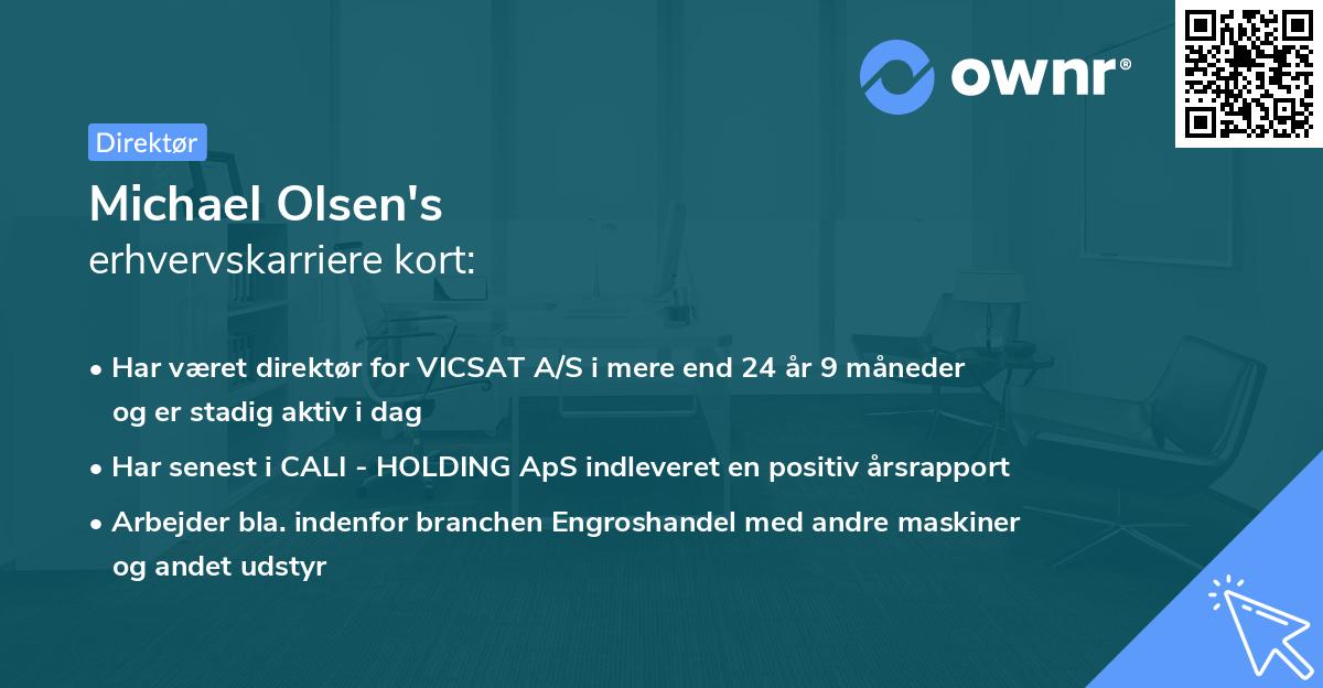 Michael Olsen's erhvervskarriere kort