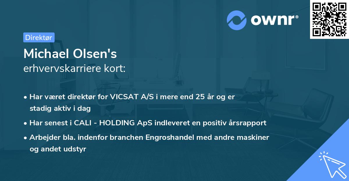 Michael Olsen's erhvervskarriere kort