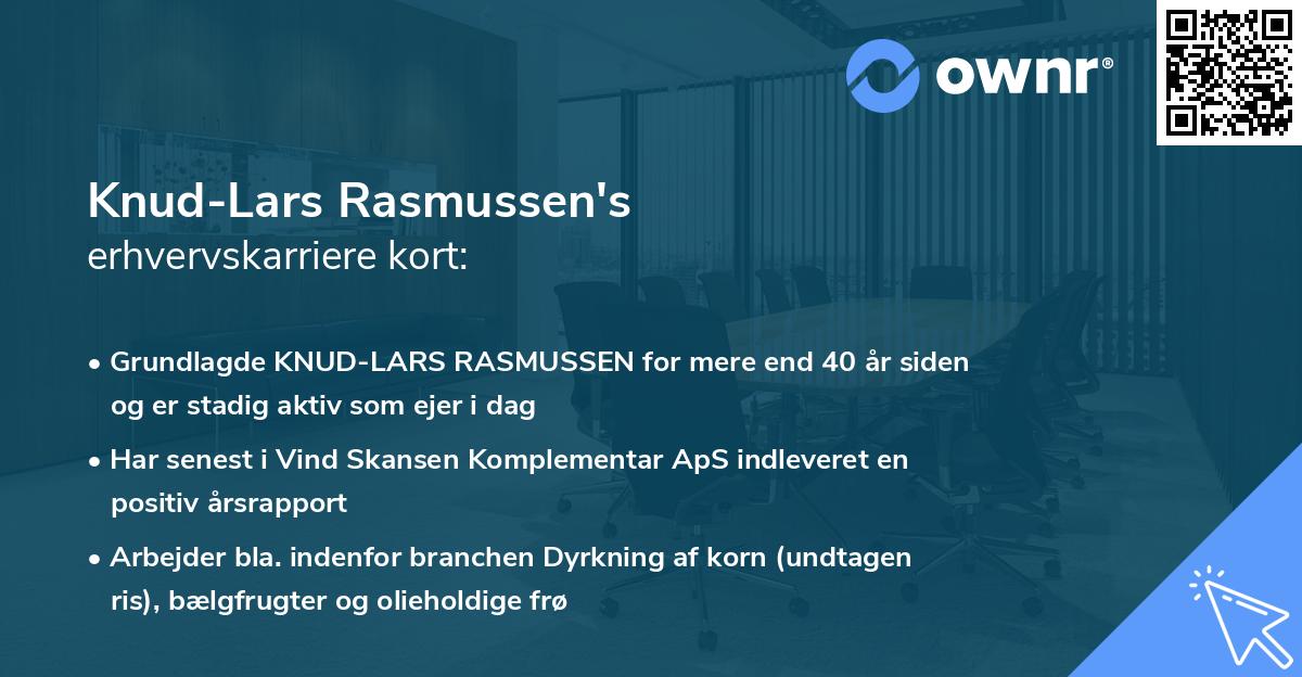 Knud-Lars Rasmussen's erhvervskarriere kort