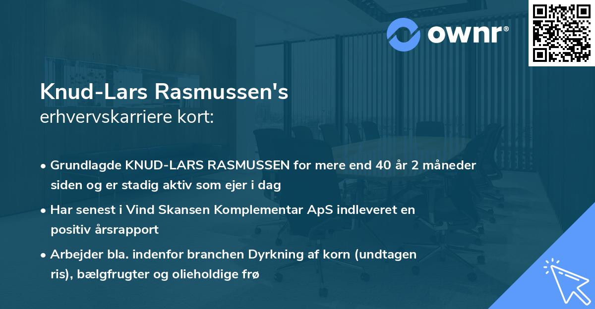 Knud-Lars Rasmussen's erhvervskarriere kort