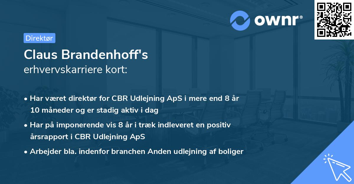 Claus Brandenhoff's erhvervskarriere kort