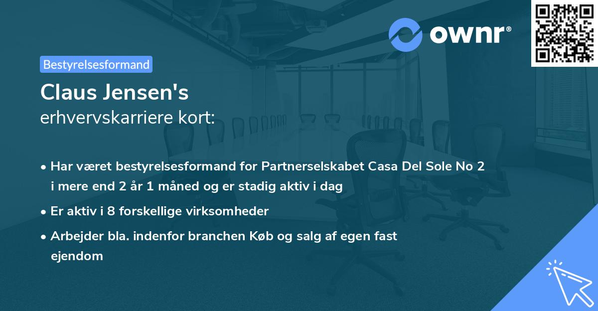 Claus Jensen's erhvervskarriere kort