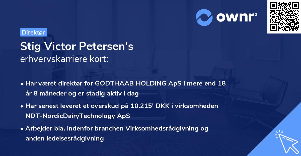 Stig Victor Petersen's erhvervskarriere kort
