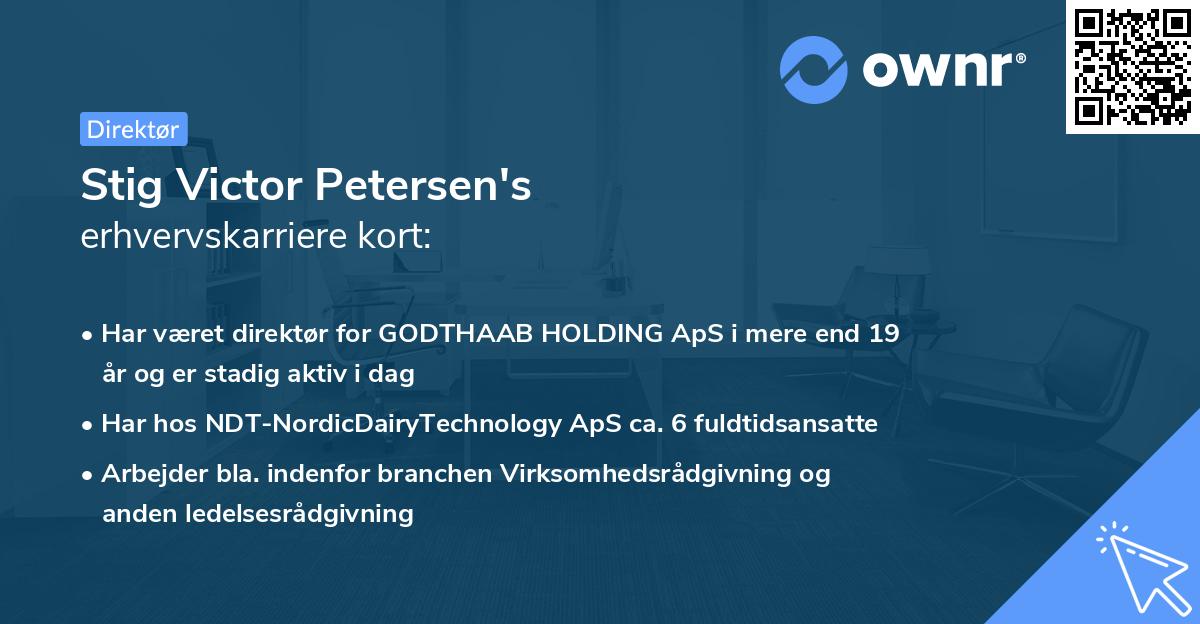 Stig Victor Petersen's erhvervskarriere kort